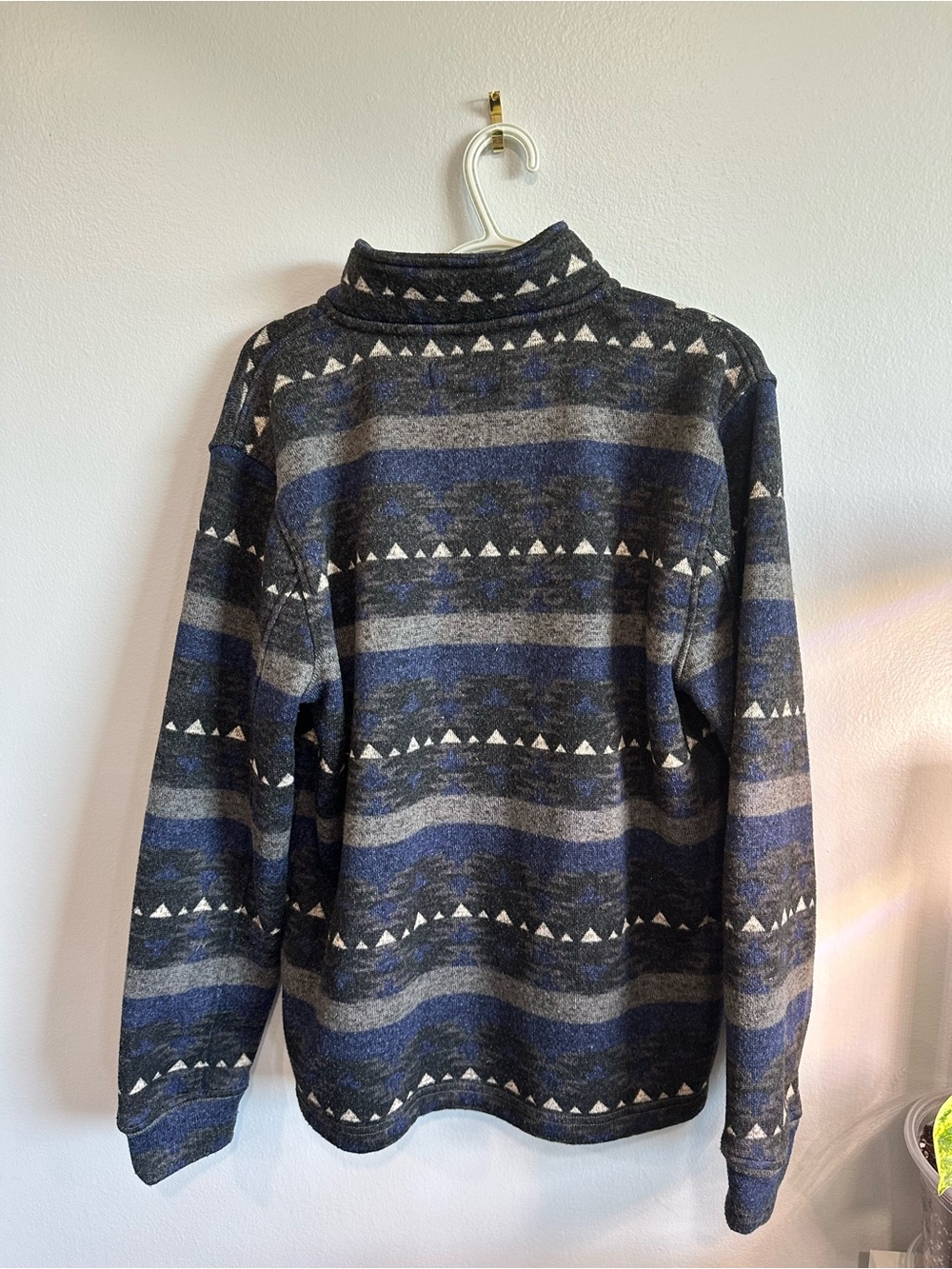 Lucky Brand Aztec Fleece Pullover Quarter Zip Sweater Size Large - Picture 3 of 3